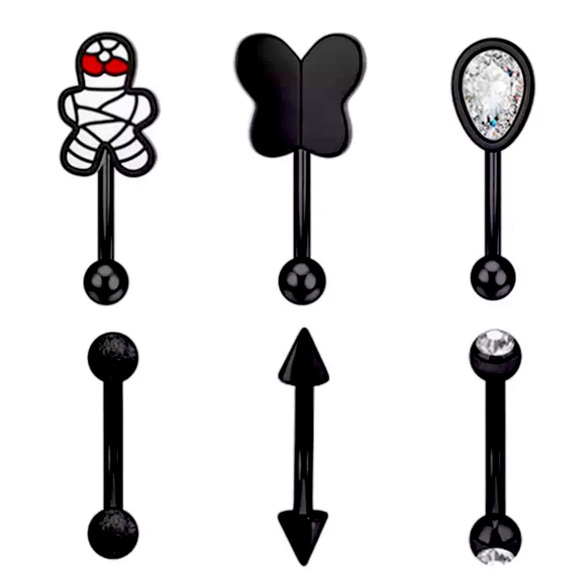 6PCS Eyebrow Piercing Set - Picture 1 of 2